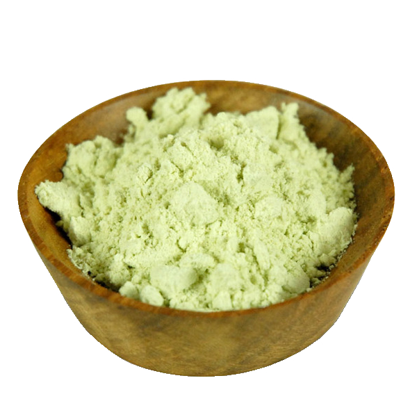 Poudre de wasabi pur avec une saveur épicée et piquante pour une cuisine polyvalente de couleur vert clair