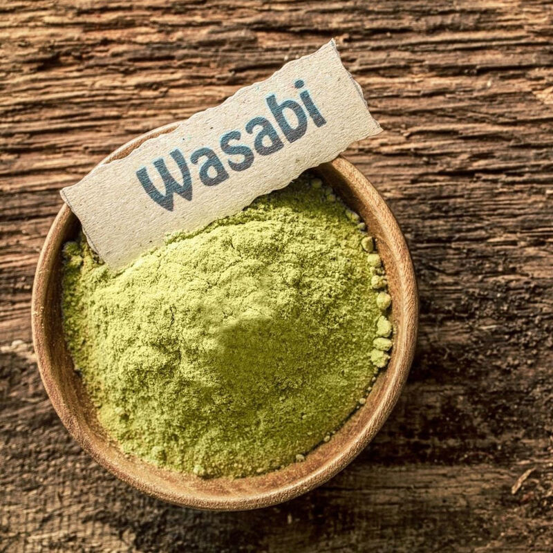 Poudre de Wasabi Pure de qualité supérieure 100-120 Mesh avec couleur verte claire et humidité max 8% pour assaisonnement de sushi