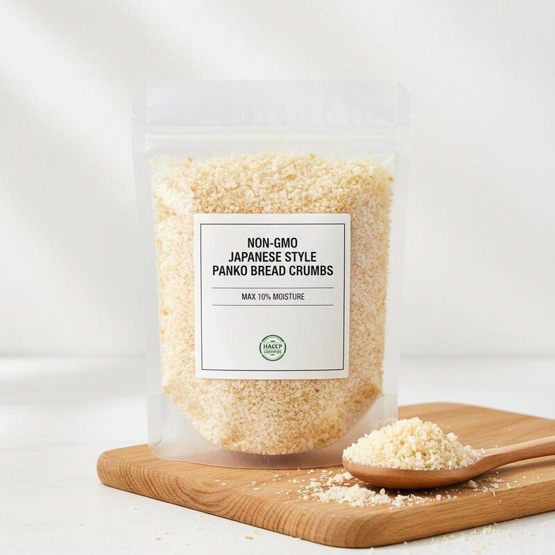 Chapelure Panko de style japonais sans OGM avec un maximum de 10 % d'humidité et certification HACCP