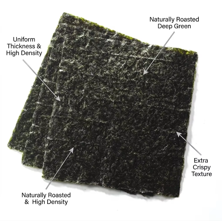 Multipurpose Roasted Sushi Nori Sheets 19x21cm 100 Sheets Per Bag Catering Sushi Roll Temaki Onigiri Use