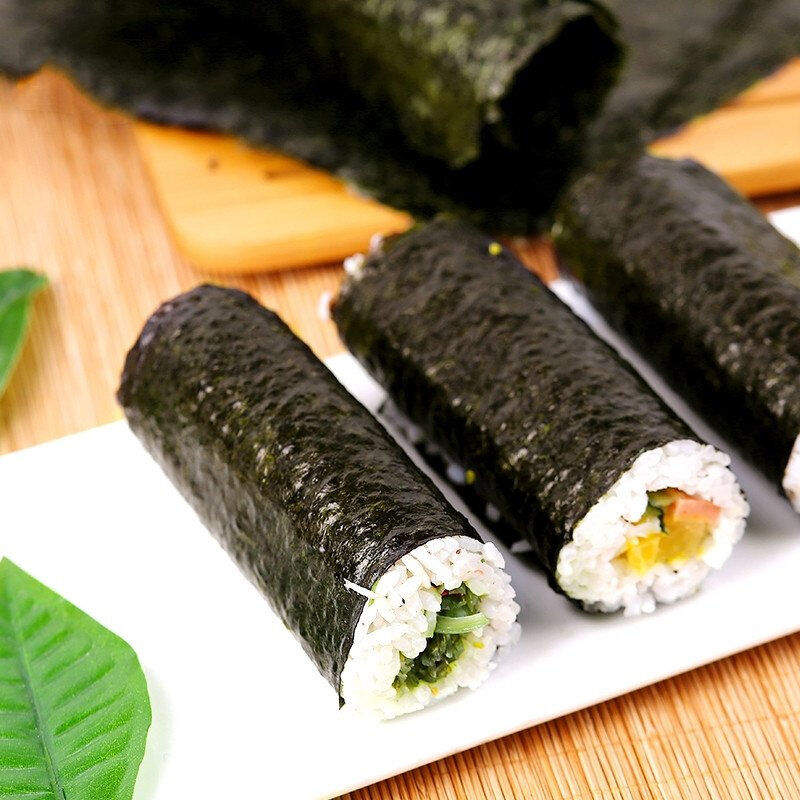 Golden Green Roasted Seaweed Nori Full Size Sheets 280g 100 Sheets Vacuum Sealed Bag