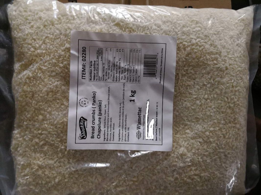 Chapelure japonaise certifiée HACCP avec un maximum de 10 % d'humidité et une taille de 2 à 12 mm pour les aliments frits croustillants
