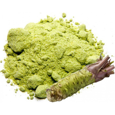 Lumière verte poudre de Wasabi pur 1 kg utilisée comme assaisonnement ou assaisonnement du sushi